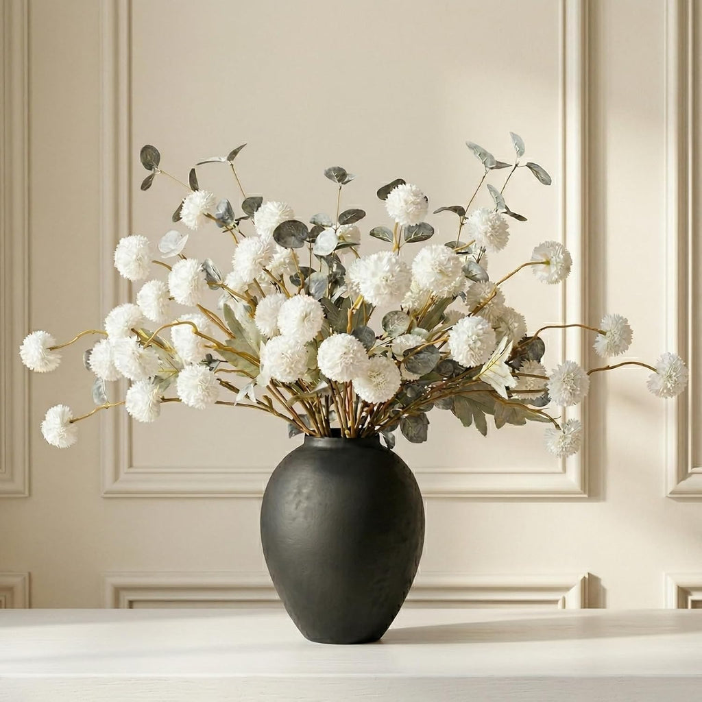 ryddelighome white faux kiku flowers for vase(not included), main product view
