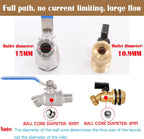 High Flow Rain Barrel Spigot Kit, Lead-Free,304 Stainless Steel Faucet Kit for Rain Water Barrel, Water Tanks, 55 Gallon Drum Etc, Spigot with Bulkhead Fitting, Tape.