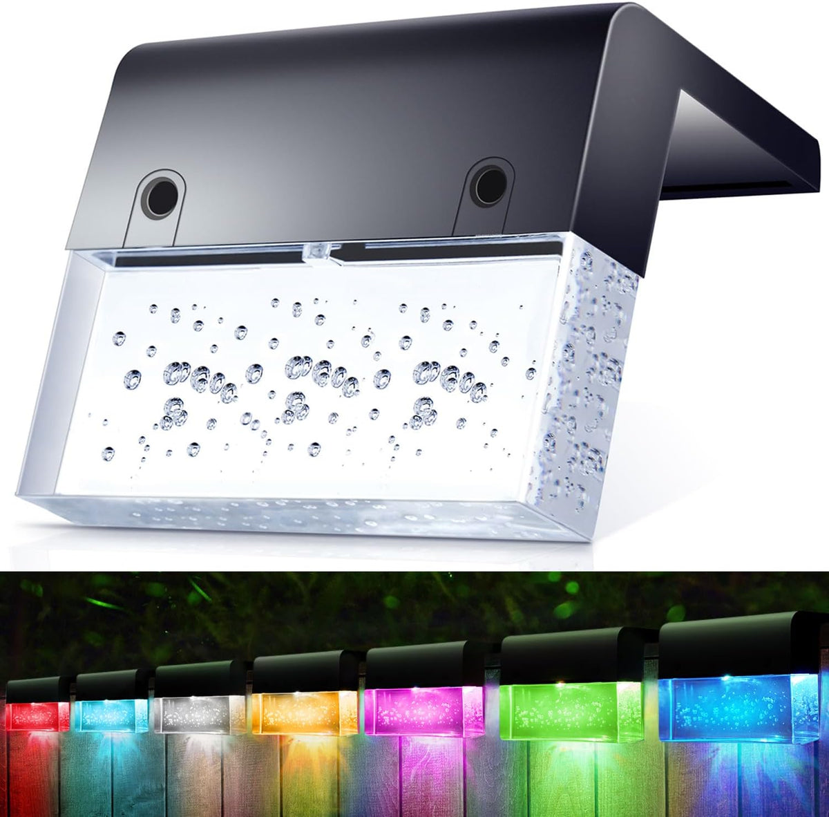 sunface solar deck lights, 6 pack solar fence, main product view