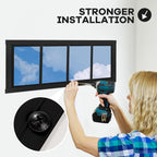 shed windows 2 pack, fixed transom windows 10" showing dimensions