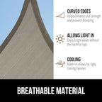 GORILLA GRIP Heavy Duty Sun Shade, UV Protection Fade Tear and Rust Resistant Triangle Sunshade Canopy, Curved Edges Blocks Sunlight, Breathable Sail, Outdoor Patio, Lawn Garden Graphite