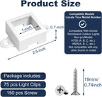 75 Set Light Clips for Govee H705A/B/C/H805 Outdoor Lights with 150 Screws Secure Mounting Brackets for Govee Permanent (H805/H705) Not Compatible Pro Version Outdoor Lights（White）