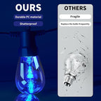 Outdoor String Lights 50FT, Outdoor Lights for Patio with 20 Dimmable RGBW LED Bulbs, IP66 Waterproof Shatterproof, with APP Control & Remote, 24V Adapter Color Change,for Backyard Decor