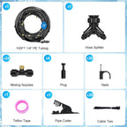 thiswing 100 ft dual-line misting cooling system with, front angle view