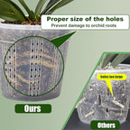 Orchid Pot with Saucers, 6 Packs of 5.5" Orchid Pots with Holes, Orchid Pots for Repotting, Plastic Orchid Planter for Indoor Outdoor Plants (6 Packs, 5.5" with Saucers)