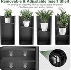 Tall Metal Planter Box for Outdoor Plants 15" L x 15" W x 30" H, Heavy Duty Steel Planter Box with Removable Insert Shelf, Rectangular Planters for Porch, Garden, Yard, Hotel (Black)