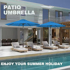 AreShark 9 FT Patio Umbrella for Outdoor, Outdoor Table Umbrella with Push Button Tilt and Crank, Outdoor Patio Umbrellas with 8 Sturdy Ribs for Market, Garden, Pool (Royal Blue)