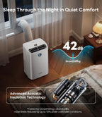 14,000 btu smart wifi portable air conditioner, cools on a desk or shelf