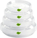 LWALRS 20 Pack Plant Saucer Tray (6 8 10 12 inch), Plant Saucers for Indoors Outdoor, Plastic Heavy Duty Drainage Drip Water Trays for Planter Pots Flower, Clear Pot Saucers Trays for Plants