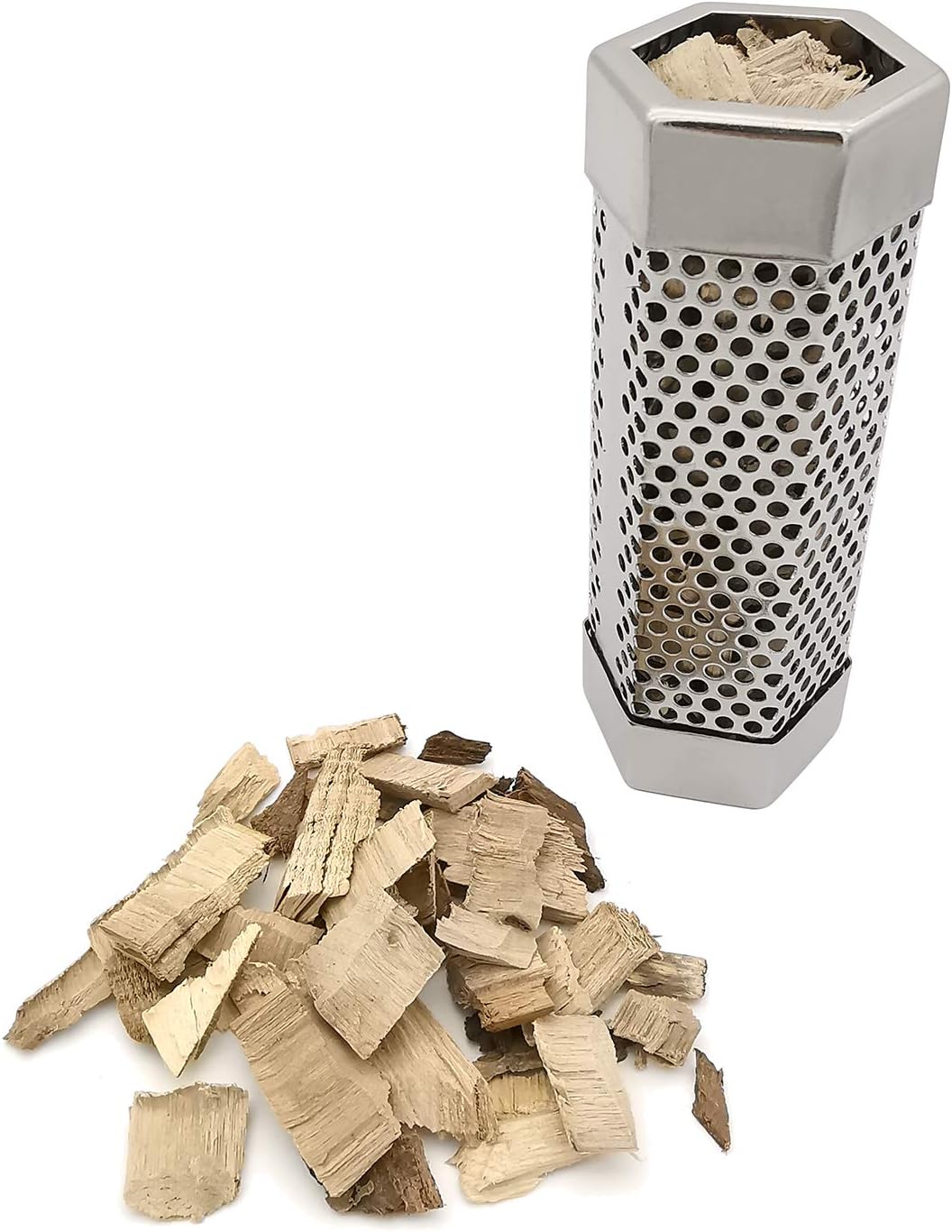 Smoker Smoke Tube Box for Pellets Grill, 6" Hexagon, 1Pack | 304 Stainless Steel BBQ Cold Smoker Generator Tube, 2.5 Hours of Billowing Hot or Cold Smoking