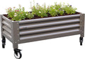 anleolife low-profile elevated raised garden bed, quartz grey, main product view