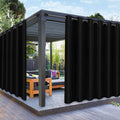 PureFit Outdoor Curtains for Patio Waterproof Weatherproof, UV and Fade Resistant Outside Curtains for Gazebo, Front Porch, Pergola, Sun Blocking Privacy Curtain, 100W x 108L inch, 1 Panel, Black