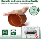 T4U 5 Inch Plant Pot 8-Pack, Plastic Pots with Drainage Hole and Saucer, Decorative Flower Pots Bulk for African Violet, Snake Plant, Succulent and All House Plants Indoor (8pcs 5" Pots)