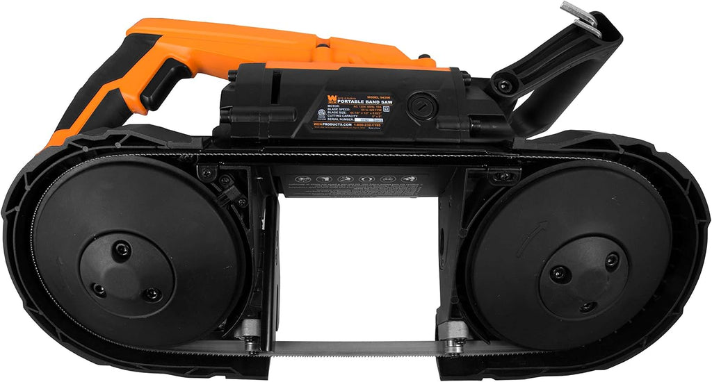 wen portable band saw for metal, 10-amp, variable, side view