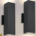 14 in Outdoor Light Fixture Black Outdoor Porch Light,Aluminum | Up and Down Modern Exterior Wall Light For Front Door,Patio,Garage Include 4 * 7W 3000K LED Bulbs,Waterproof,2Packs