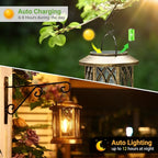 WdtPro Solar Lanterns Outdoor Lights, 4 Pack Bright Lanterns Outdoor Waterproof with Clip Patio Decor, Hanging Solar Lights for Outside Garden Yard Front Porch Table Decoration (Antique Copper)