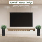 Tall Planters 18" H - 2 Pack, Tapered Pots with Drainage Insert Shelve & Trays, Metal Outdoor Planter Box for Porch, Garden, Patio, Yard (Black)