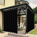 BONZER Outdoor Waterproof Curtains for Patio Wide Grommet Light Filtering Outside Curtains for Gazebo, Porch, Pergola, Pavilion, 1 Panel, 110W x 120L inch, Black