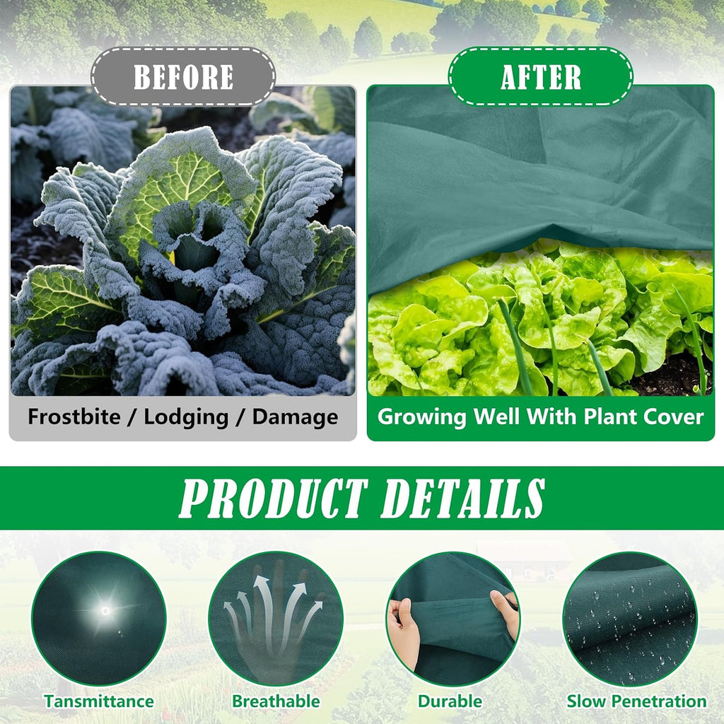 10x50 ft plant cover freeze protection, 1.9oz/yd² thick, close-up detail