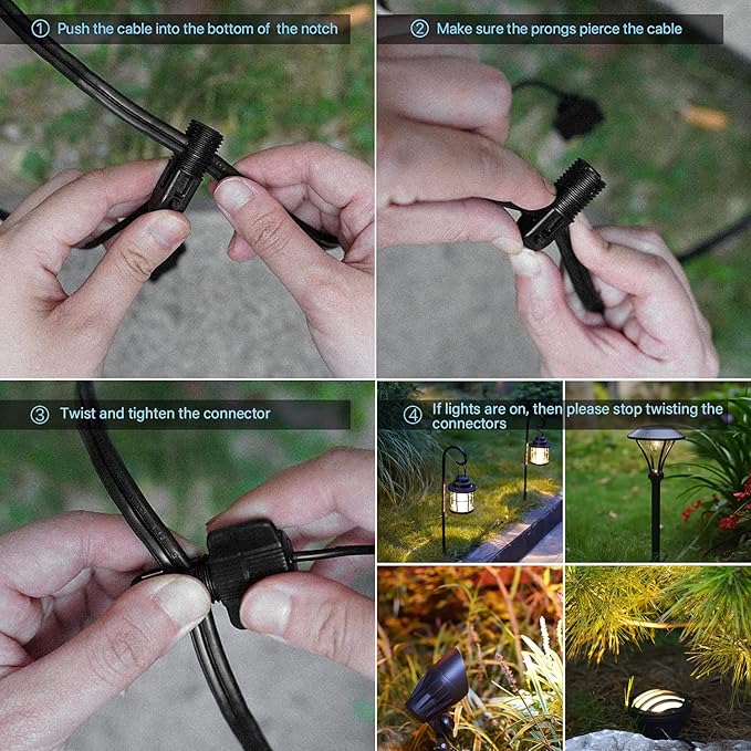 GOODSMANN Low Voltage Landscape Lights Landscape Floodlights Spotlights 3W LED 200 Lumen with Replaceable Bulb 12V AC with Metal Stake Cable Connector 9121-16503-01A