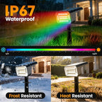 Fabrito Color Changing Solar Spot Lights Outdoor 10 Pack, [6+1 Lighting Modes] Auto On/Off RGB Spotlights, Waterproof Multicolor Landscape Lights for Garden, Tree, Halloween, Christmas