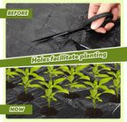 6.5 ft garden weed barrier landscape fabric with showing dimensions