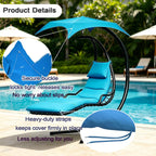 Hanging Lounge Chair Replacement Cushion with Umbrella, Thick Padding, Fade Resistant, Water Resistant for Outdoor Curved Chaise Hammock (Light Gray)