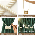 Hion Magnetic Curtain Tiebacks Beige 2pcs, Curtain Tiebacks Buckles Holdbacks Holders Hooks Clip for Home Bedroom Office Decorative Curtain