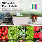 VIVOSUN Self-Watering Planters, 4-Pack 10.5 Inch Compact Rectangular Window Herb Planter Box with 10 PCS Plant Labels, Plant Container for Basil, Flowers, Succulents, Indoor & Outdoor
