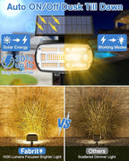 Fabrito 136 LED Solar Spot Lights Outdoor 4 Packs Warm White