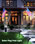Solar Spot Lights Outdoor Waterproof, 18 LED 2 Mode Brightness Solar Spotlights Dusk to Dawn Landscape Lighting Flag Pole Lights for Garden Yard Tree Pool Sign Pathway, 4pack(Cool White)