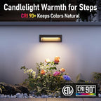 LEONLITE 10.6 Inch 5CCT LED Low Voltage Step Lights, 12–24V AC/DC 6W Surface Mount Ultra-Slim Landscape Stair Lights, IP65 Aluminum Outdoor Lighting for Decks, Hardscapes, Oil Rubbed Bronze, Pack of 3