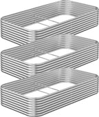 3 Pack Raised Beds for Gardening, Corrugated Galvanized Steel Raised Garden Bed, Outdoor Metal Above Ground Garden Bed for Vegetables and Flowers-3x2FT