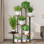 AZERPIAN Plant Stand 7 Tier Indoor Metal Flower Shelf for Multiple Plants Corner Tall Flower Holders for Patio Garden Living Room Balcony Bedroom, Black (7 Tier-Black)