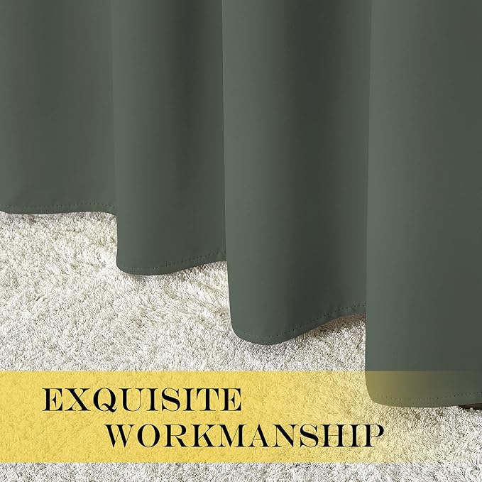 NICETOWN Blackout Drapery Curtain Panel 90 inches Long - Window Treatment Thermal Insulated Grommet Blackout Curtain/Drape for Bedroom Living Room (Dark Mallard, 1 Panel, 46 by 90 inches)