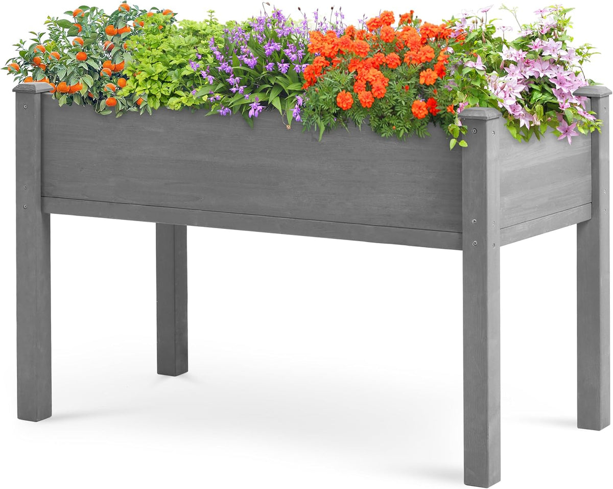 48×24×30 raised garden bed with legs, cedar wood, main product view
