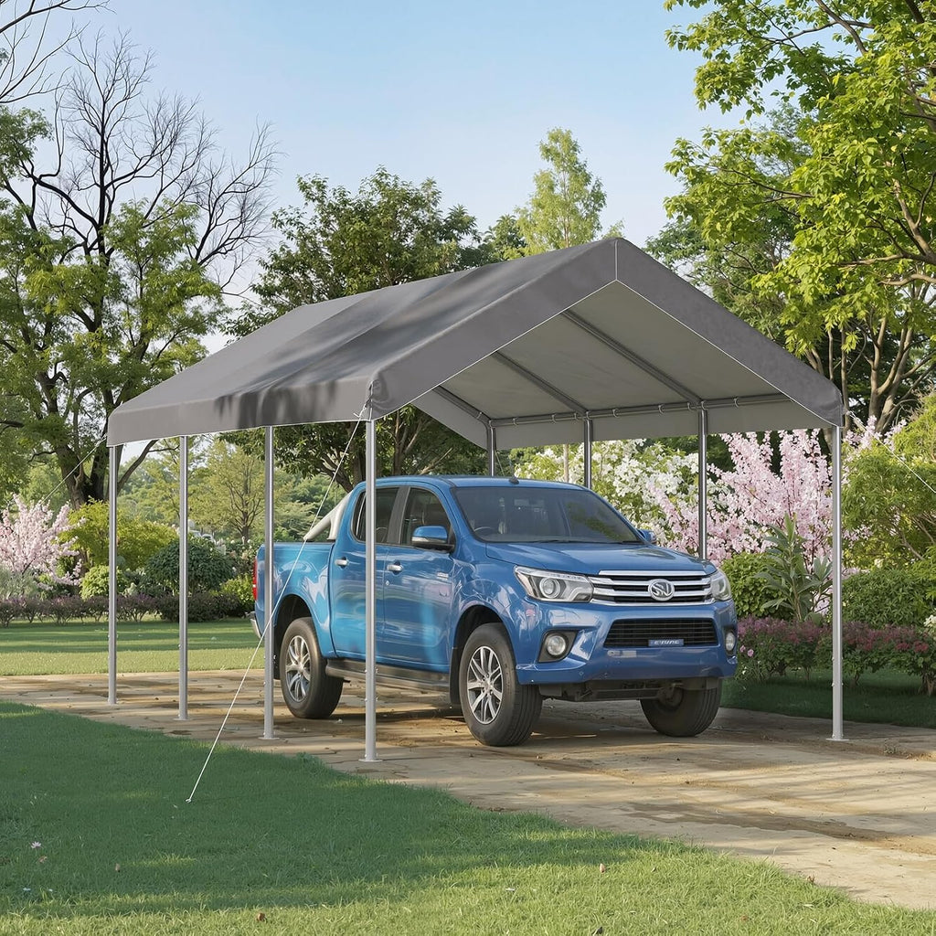 aoxun 10x20 ft heavy duty carport, adjustable height, main product view