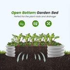 Land Guard 3×3×1ft Galvanized Raised Garden Bed Kit, Round Galvanized Planter Raised Garden Boxes Outdoor, Large Metal Raised Garden Beds for Vegetables, Silver