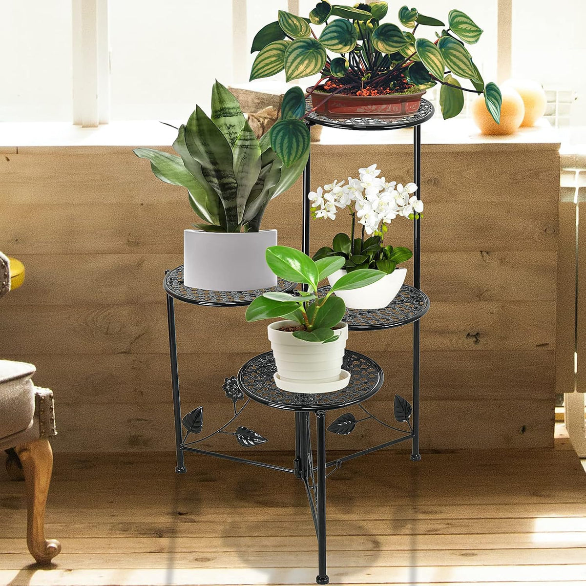 nakupe plant stand indoor outdoor, 4 tier metal, package contents