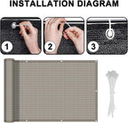 LOVE STORY Balcony Privacy Screen, 3'x10' Deck Shield Screen Fence Cover,UV Protection and Weather-Resistant, 3 FT Height for Deck, Patio, Backyard, Outdoor Pool, Porch, Railing, Beige-Grey