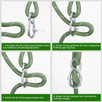 Heavy Duty Tree Swing Ropes Hammock, Hanging Straps, Adjustable Extendable for Outdoor Swings Hammock Playground Set Accessories, 7.25ft(87") of 2, Green
