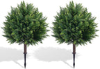 27.6'' artificial cedar topiary trees with spikes, set, main product view
