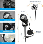 Halloween Christmas Outdoor Spotlights,12W RGBW Colors Changing Landscape Spotlight with Remote Control, IP65 Waterproof 110V Plug in LED Spotlight Outdoor with US Plug for Yard Garden House (8Pack)