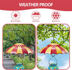 Beserie Hummingbird Feeder Umbrella Cover 14" with Ant Moat Big RedYellow | Dome Shade Weather Rain Guard, Hanging Squirrel Baffle for Bird feeders, Anti Sun/Snow/Ants Keep Nectar/Seed Fresh 3 Hooks