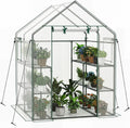 giantex walk-in greenhouse, gardening plant tent with roll-up, main product view