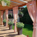 SpaceDresser Waterproof Outdoor Sheer Curtains for Patio - 2 Panels Rod Pocket Indoor Voile Sheer Curtain for Living Room,52W x 120L inch,Blush