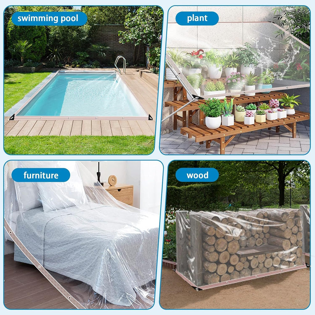 clear vinyl tarp 8x12ft,10 mil uv resistant waterproof, package contents