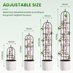 Garden Obelisk Trellis for Climbing Plants - 6.7FT Tall Weather-Resistant Rustproof Metal Plant Flower Support for Roses, Clematis, Tomatoes & Vines, Indoor/Outdoor Use, 11.8”D (2 Pack)