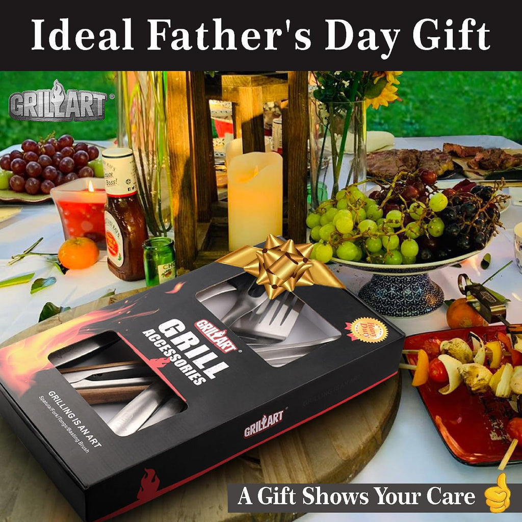 grillart bbq tools grill tools set -18inch grilling on a desk or shelf