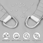 Artpuch Waterproof Sun Shade Sail, 12'x16' Light Grey Rectangular, UV Resistant Rain Canopy, Curved Edges Shade Cloth for Outdoor Patio, Deck, Yard (Customizable)